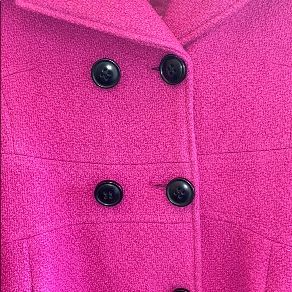 Bagatelle Fuchsia💕Coat Sz14 w/BLK Faux Fur Collar - Picture 3 of 8